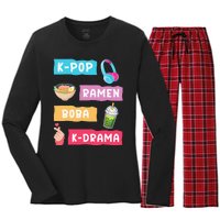 K Pop Fashion For Fans Of Korean K Drama & K Pop Merchandise Women's Long Sleeve Flannel Pajama Set 