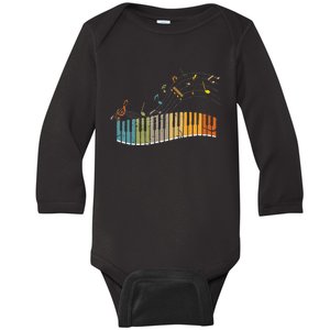 Keyboard Pianist Funny Musician Piano Art Music Baby Long Sleeve Bodysuit