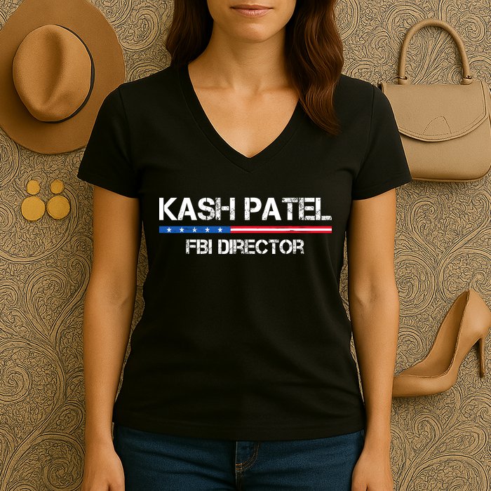 Kash Patel Fbi Director Women's V-Neck T-Shirt