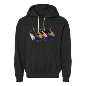 Keyboard Piano Funny Pianist Classical Music Lover Graphic Garment-Dyed Fleece Hoodie