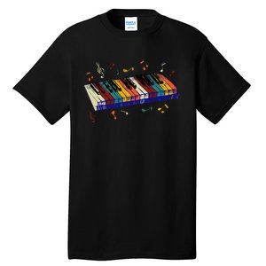 Keyboard Piano Funny Pianist Classical Music Lover Graphic Tall T-Shirt