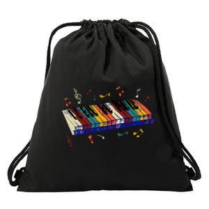 Keyboard Piano Funny Pianist Classical Music Lover Graphic Drawstring Bag