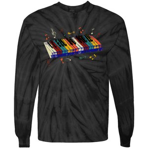 Keyboard Piano Funny Pianist Classical Music Lover Graphic Tie-Dye Long Sleeve Shirt