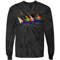 Keyboard Piano Funny Pianist Classical Music Lover Graphic Tie-Dye Long Sleeve Shirt