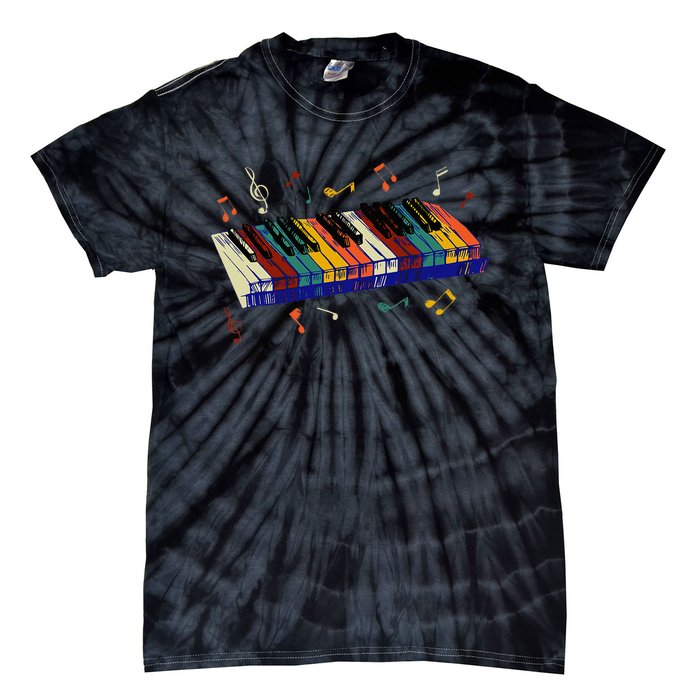 Keyboard Piano Funny Pianist Classical Music Lover Graphic Tie-Dye T-Shirt