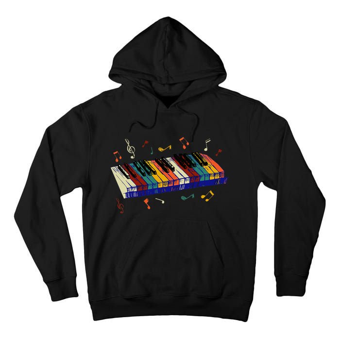 Keyboard Piano Funny Pianist Classical Music Lover Graphic Tall Hoodie