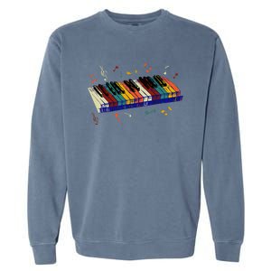 Keyboard Piano Funny Pianist Classical Music Lover Graphic Garment-Dyed Sweatshirt