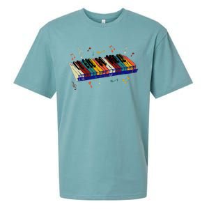 Keyboard Piano Funny Pianist Classical Music Lover Graphic Sueded Cloud Jersey T-Shirt