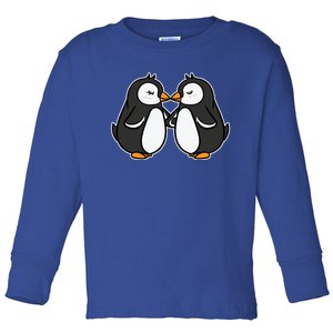 Kissing Penguins Funny Gift Valentines Day Matching Couples Gift Toddler Long Sleeve Shirt