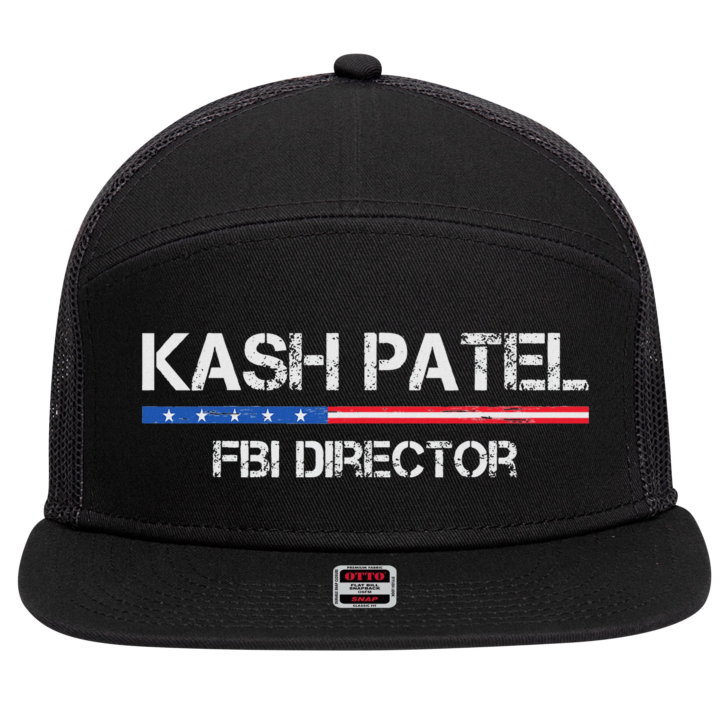 Kash Patel Fbi Director 7 Panel Mesh Trucker Snapback Hat