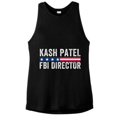 Kash Patel Fbi Director Patriotic American Flag Ladies PosiCharge Tri-Blend Wicking Tank