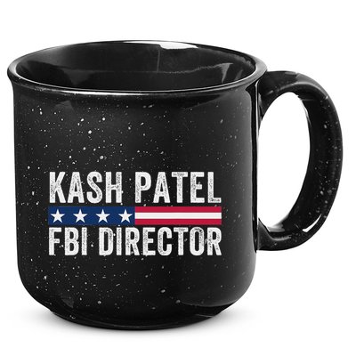 Kash Patel Fbi Director Patriotic American Flag 15oz Campfire Ceramic Mug