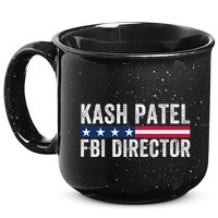 Kash Patel Fbi Director Patriotic American Flag 15oz Campfire Ceramic Mug