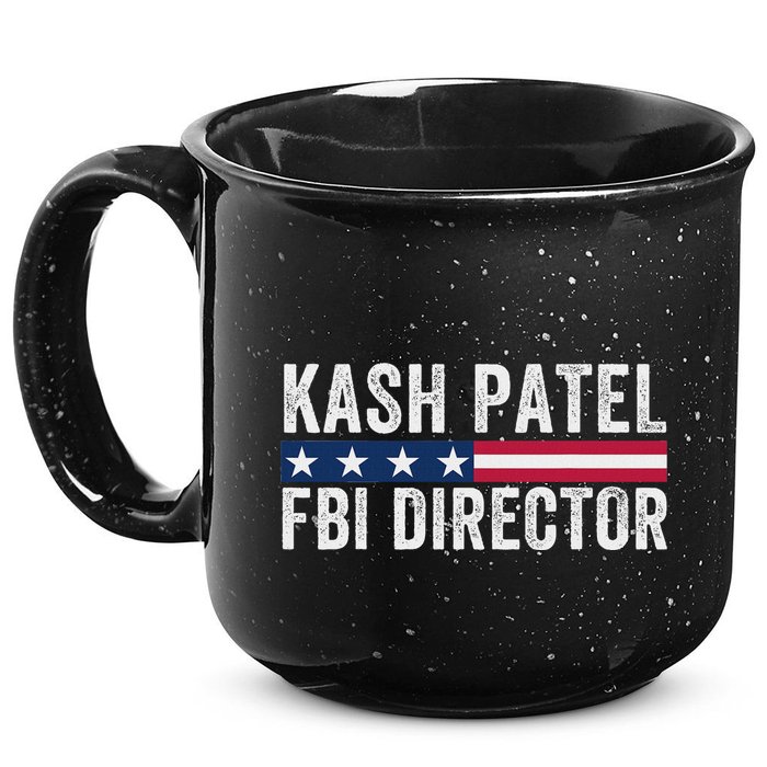 Kash Patel Fbi Director Patriotic American Flag 15oz Campfire Ceramic Mug