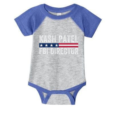 Kash Patel Fbi Director Patriotic American Flag Infant Baby Jersey Bodysuit