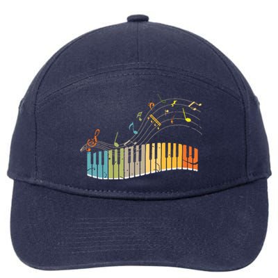 Keyboard Pianist Funny Musician Piano Art Music 7-Panel Snapback Hat