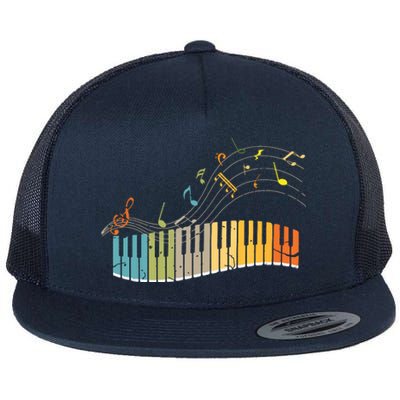 Keyboard Pianist Funny Musician Piano Art Music Flat Bill Trucker Hat