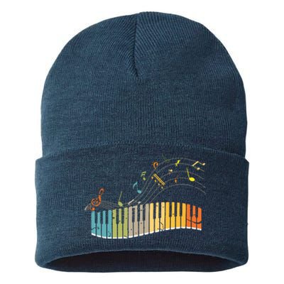 Keyboard Pianist Funny Musician Piano Art Music Sustainable Knit Beanie