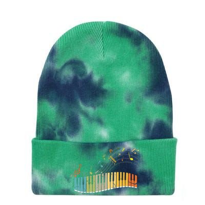 Keyboard Pianist Funny Musician Piano Art Music Tie Dye 12in Knit Beanie