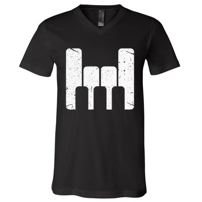 Keyboard Pianist Funny Musician Piano Rock Music Gift V-Neck T-Shirt