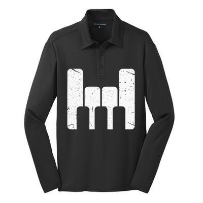 Keyboard Pianist Funny Musician Piano Rock Music Gift Silk Touch Performance Long Sleeve Polo