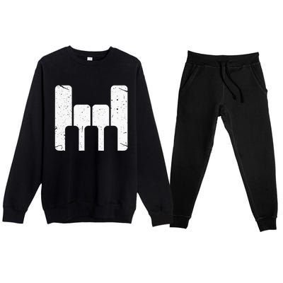 Keyboard Pianist Funny Musician Piano Rock Music Gift Premium Crewneck Sweatsuit Set