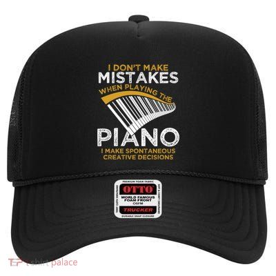 Keyboard Pianist Funny Gift Music Musician Piano Gift High Crown Mesh Back Trucker Hat