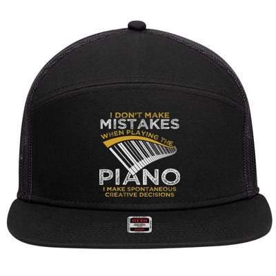 Keyboard Pianist Gifts Music Musician Piano 7 Panel Mesh Trucker Snapback Hat