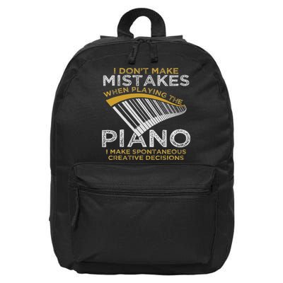 Keyboard Pianist Gifts Music Musician Piano 16 in Basic Backpack