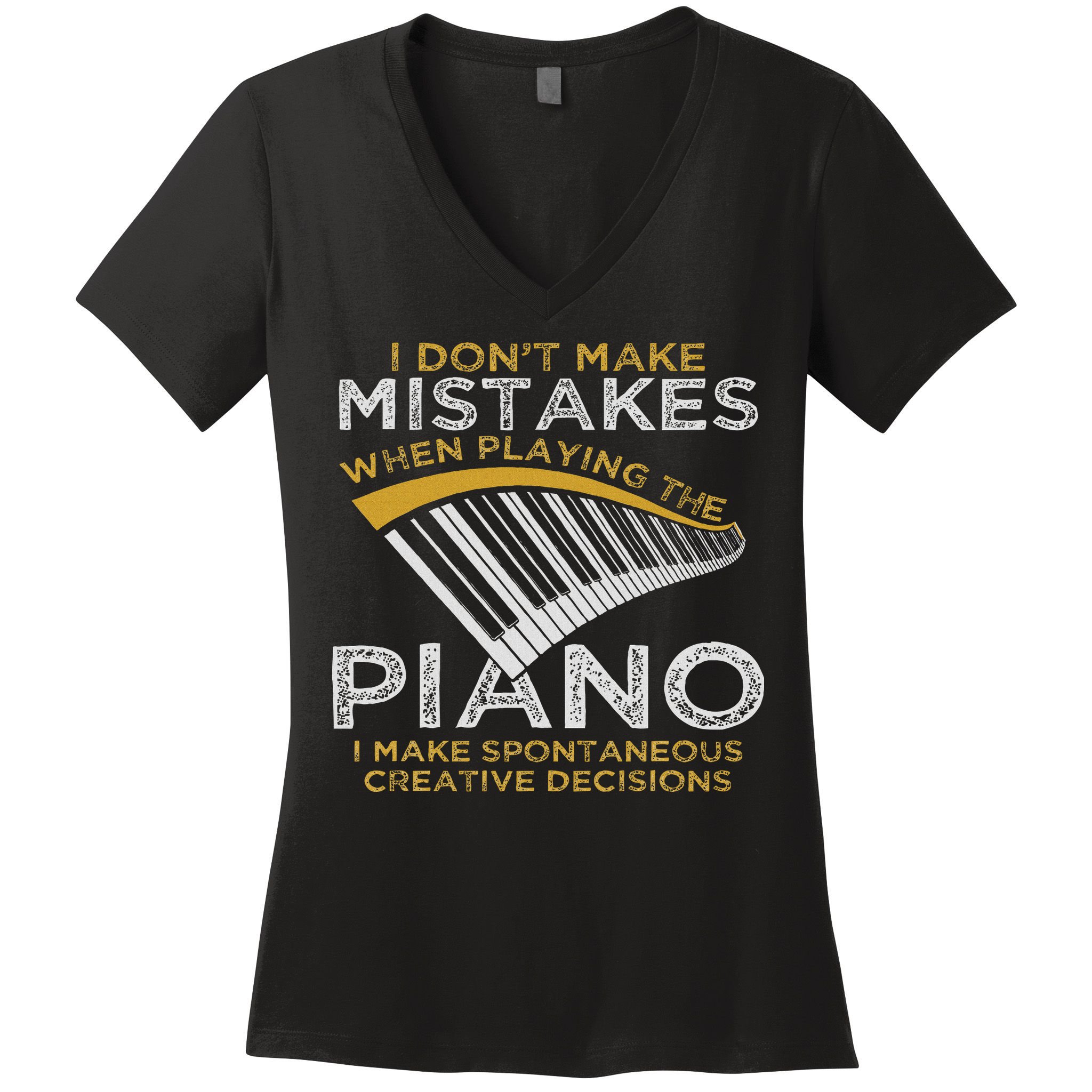 Keyboard Pianist Gifts Music Musician Piano Women's V-Neck T-Shirt