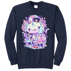 Kawaii Pastel Goth Cute and Creepy Axolotl Knife Tall Sweatshirt