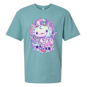 Kawaii Pastel Goth Cute and Creepy Axolotl Knife Sueded Cloud Jersey T-Shirt