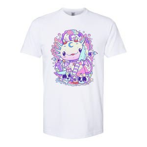 Kawaii Pastel Goth Cute and Creepy Axolotl Knife Softstyle CVC T-Shirt