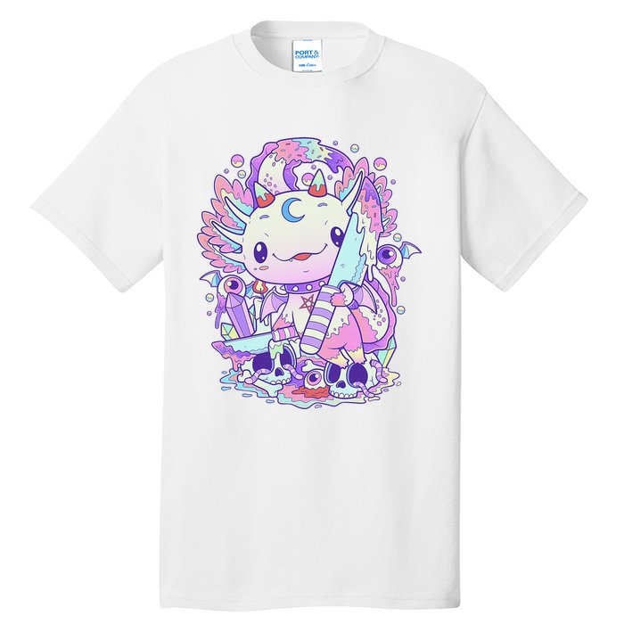 Kawaii Pastel Goth Cute and Creepy Axolotl Knife Tall T-Shirt