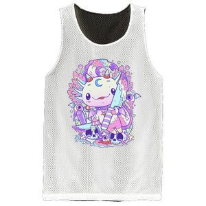 Kawaii Pastel Goth Cute and Creepy Axolotl Knife Mesh Reversible Basketball Jersey Tank