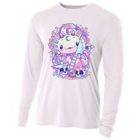 Kawaii Pastel Goth Cute and Creepy Axolotl Knife Cooling Performance Long Sleeve Crew