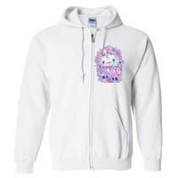 Kawaii Pastel Goth Cute and Creepy Axolotl Knife Full Zip Hoodie