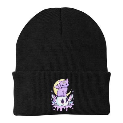Kawaii Pastel Goth Cute Scary Witchy Cat And Skull Beanie
