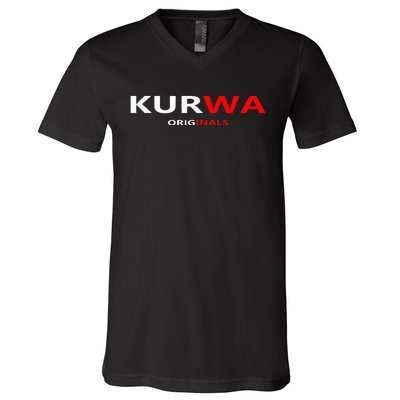 Kurwa Poland Gift V-Neck T-Shirt