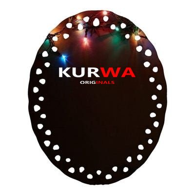 Kurwa Poland Gift Ceramic Oval Ornament