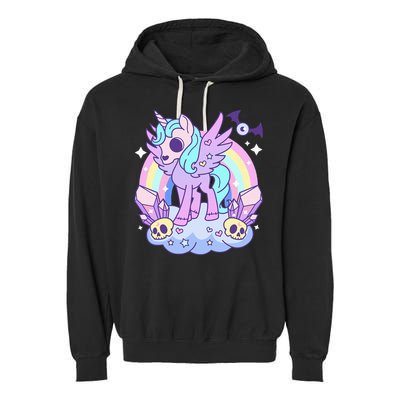 Kawaii Pastel Goth Unicorn Pony Aesthetic Gothic Skeleton Garment-Dyed Fleece Hoodie