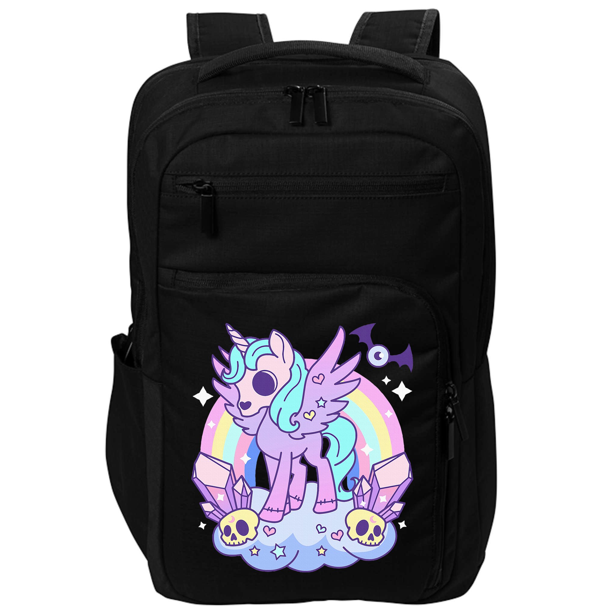 Kawaii Pastel Goth Unicorn Pony Aesthetic Gothic Skeleton Impact Tech Backpack