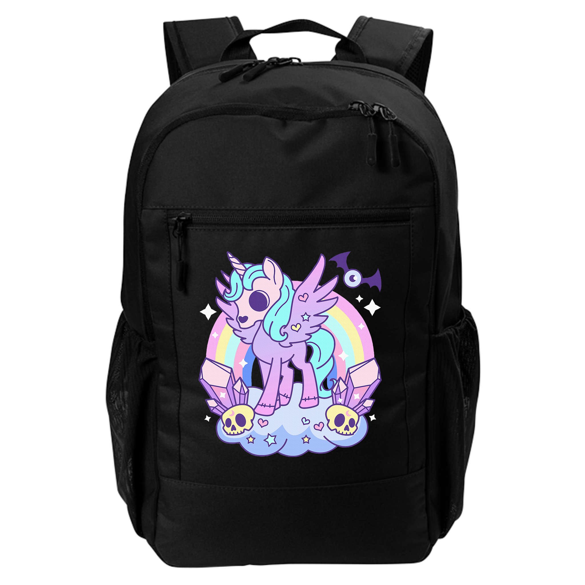 Kawaii Pastel Goth Unicorn Pony Aesthetic Gothic Skeleton Backpack