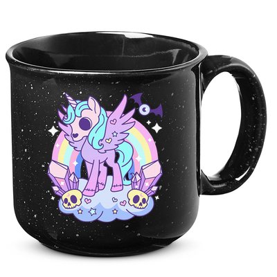 Kawaii Pastel Goth Unicorn Pony Aesthetic Gothic Skeleton 15oz Campfire Ceramic Mug