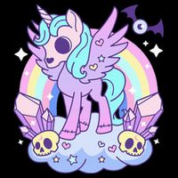 Kawaii Pastel Goth Unicorn Pony Aesthetic Gothic Skeleton Drawstring Bag