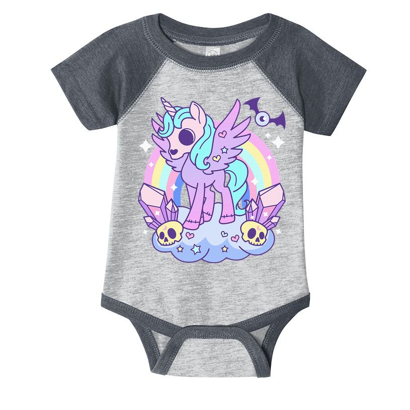 Kawaii Pastel Goth Unicorn Pony Aesthetic Gothic Skeleton Infant Baby Jersey Bodysuit