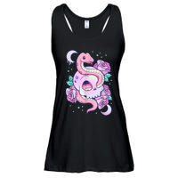 Kawaii Pastel Goth Cute Creepy Skull Serpent Snake Roses Ladies Essential Flowy Tank