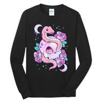 Kawaii Pastel Goth Cute Creepy Skull Serpent Snake Roses Tall Long Sleeve T-Shirt