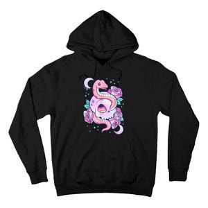 Kawaii Pastel Goth Cute Creepy Skull Serpent Snake Roses Tall Hoodie