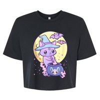 Kawaii Pastel Goth Cute Creepy Witch Cat Wicca Bella+Canvas Jersey Crop Tee